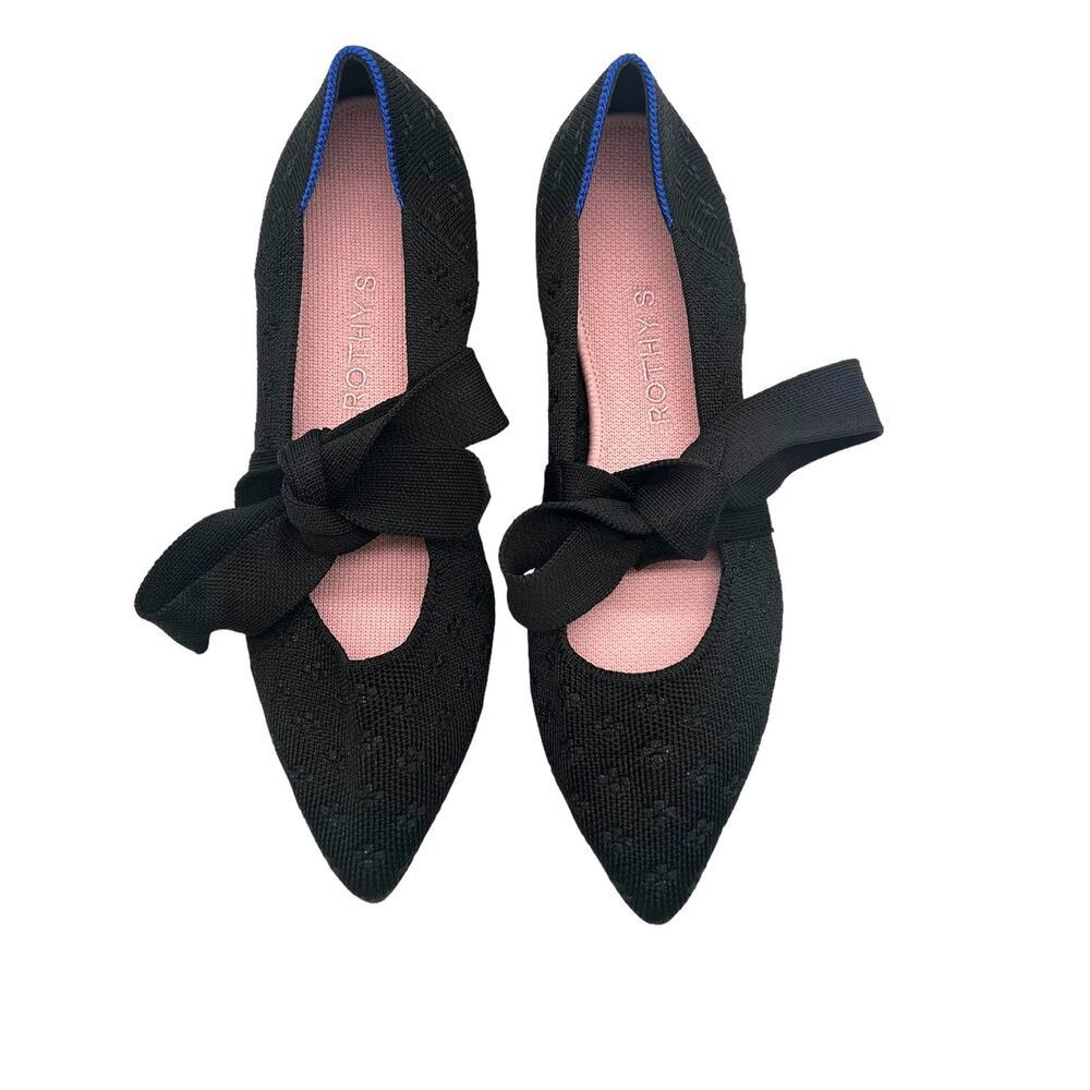 Rothy's Mary Jane Black Shimmer Pointed in Black‎ Size 8